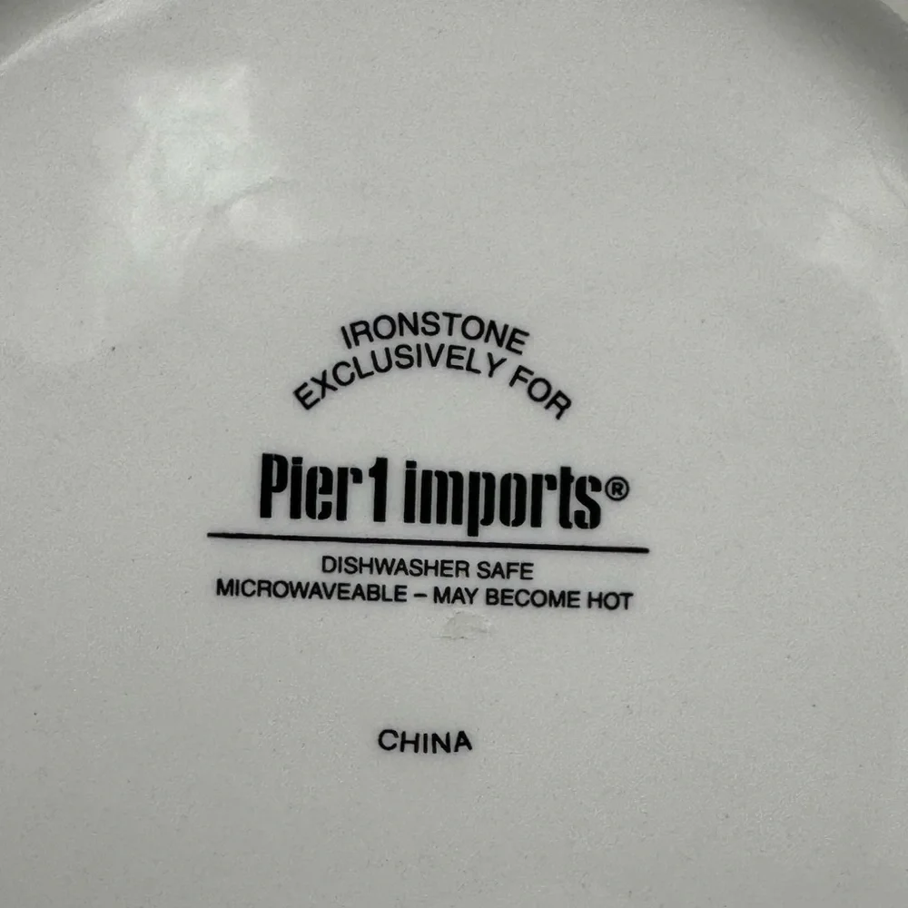 Pier 1 “Christmas Stripe” Ironstone Salad Plate